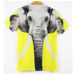 Yellow Giant Elephant Short Sleeves Mens T-Shirt